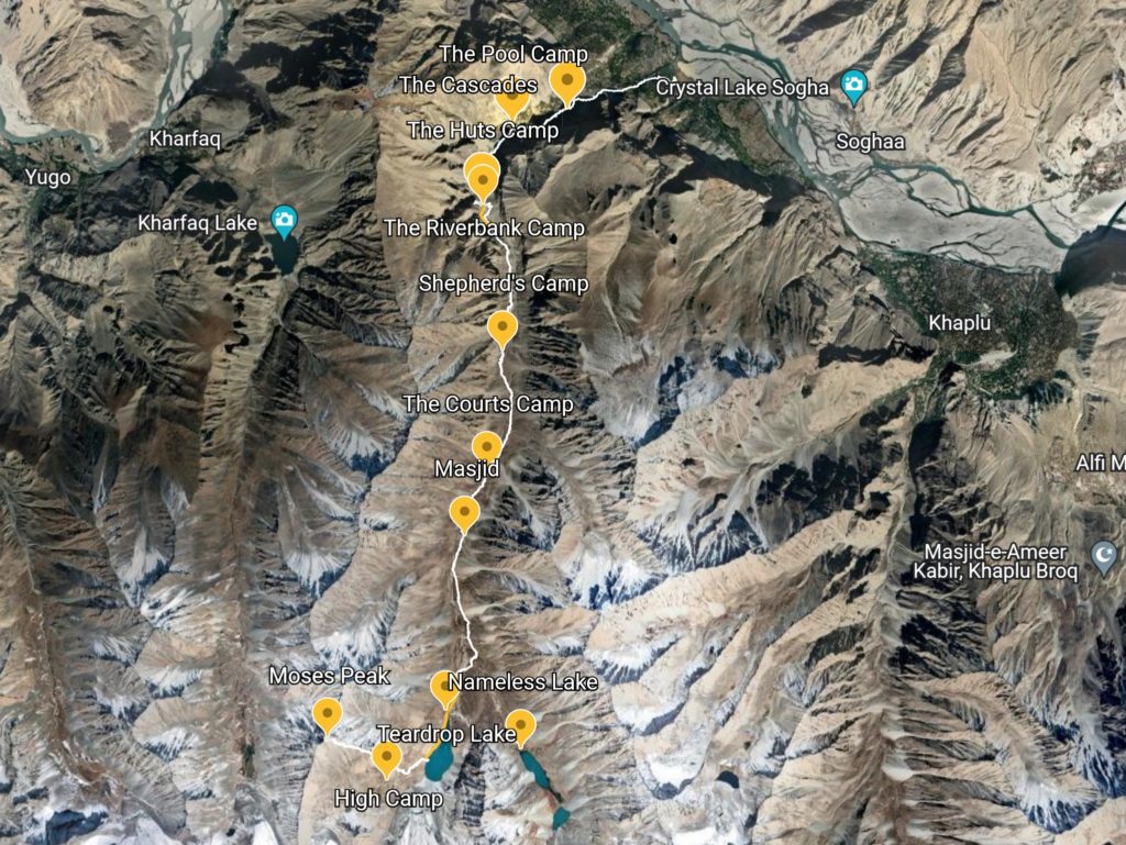 map of barah broq trek and KML track
