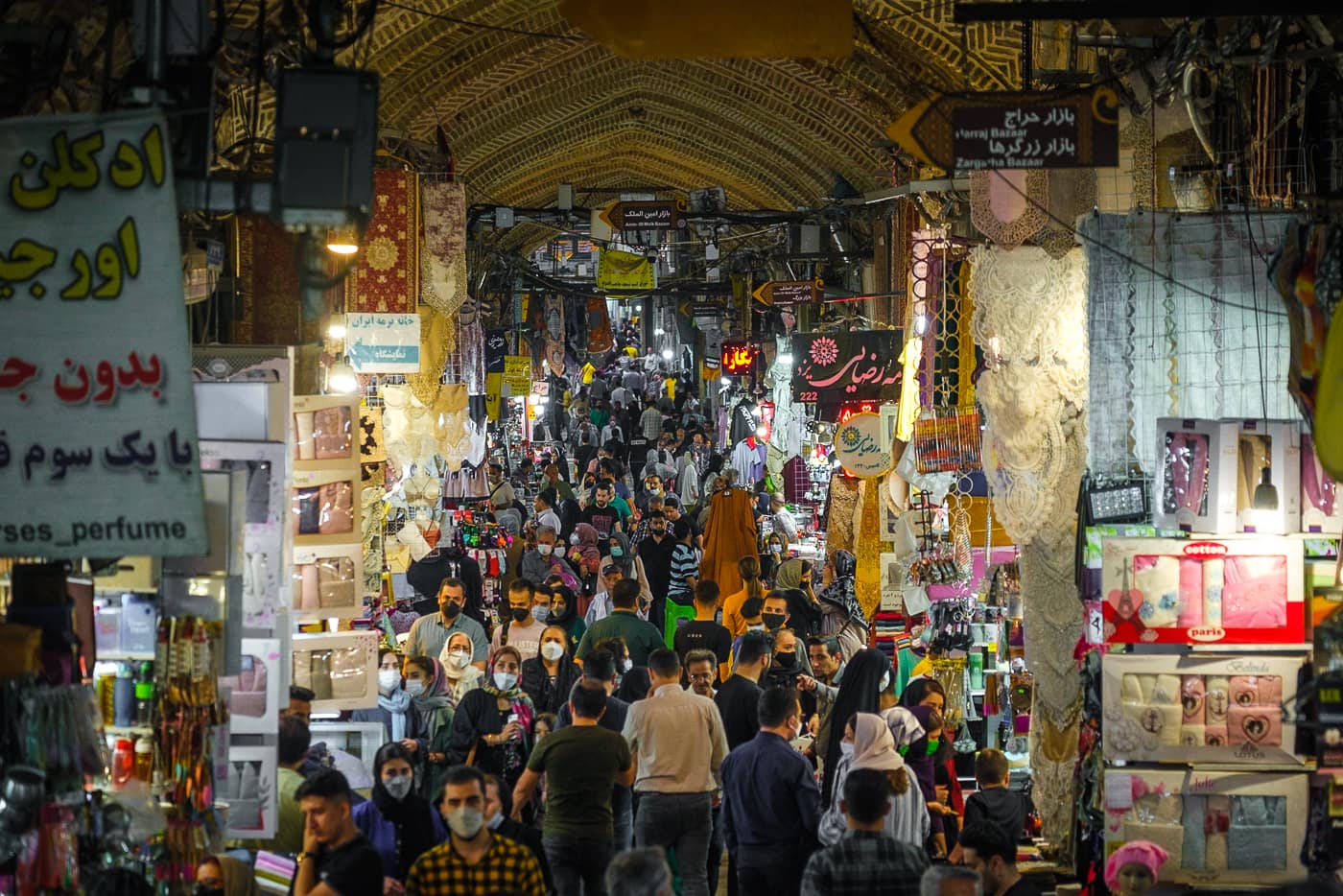 view of people in market in tehran