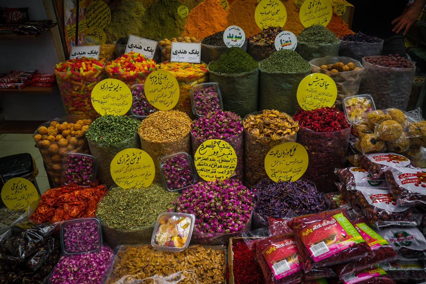 colorful market Tehran flower spices