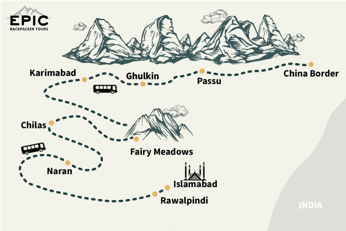 hunza valley tour map